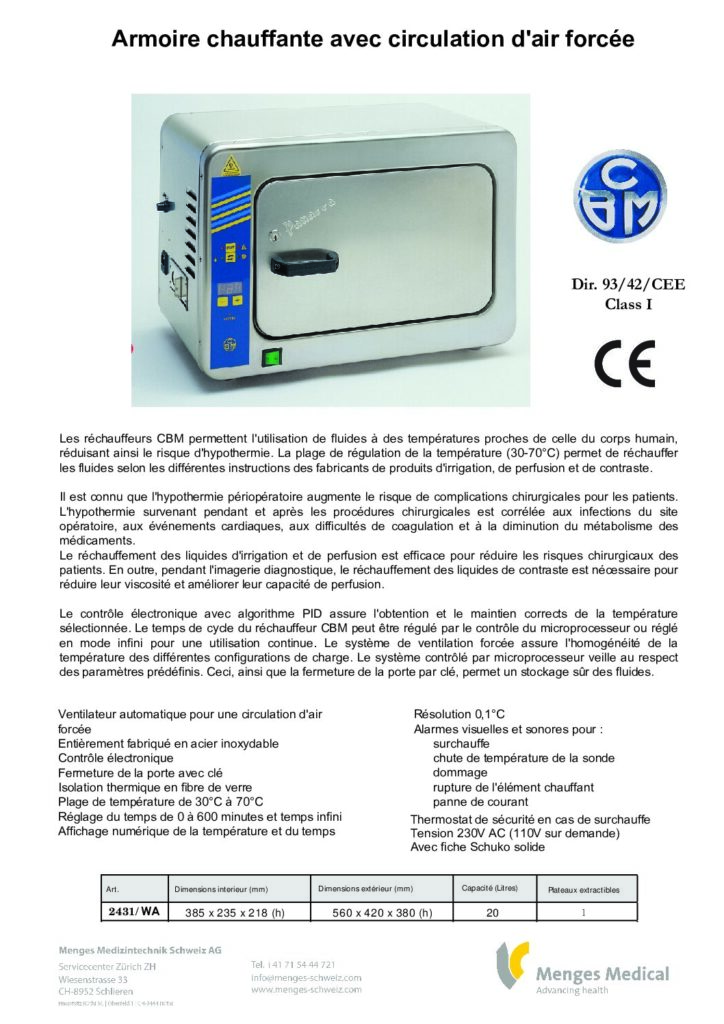 Wärmeschrank mit Zirkulation FR